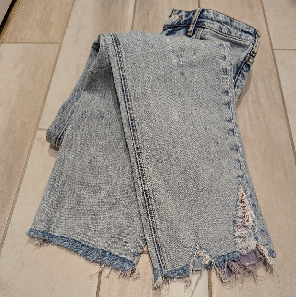 Anthropologie Pilcro Vintage Straight Distressed High Rise Jeans 27 28 - Picture 7 of 10